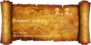 Kasper Kevin névjegykártya